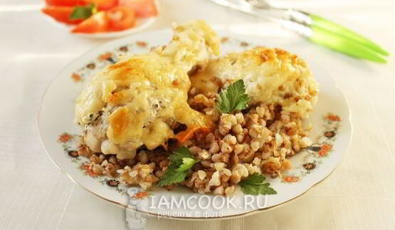 гречка с курицей в духовке с сыром