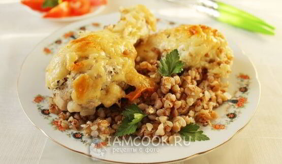 гречка с курицей в духовке с сыром