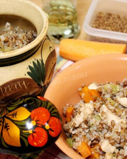 Рецепт гречки с курицей в горшочке