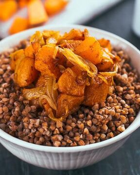 Гречка с печеной тыквой