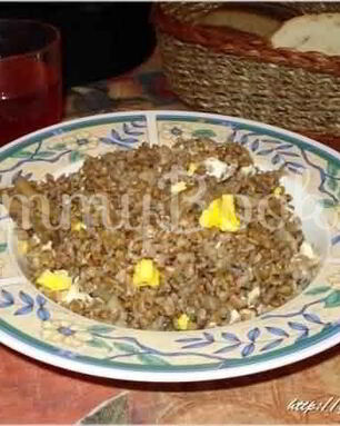 Гречневая каша с белыми грибами