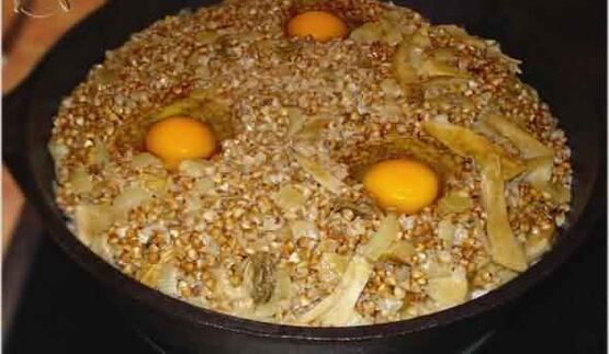 гречневая каша с белыми грибами