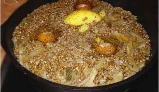 гречневая каша с белыми грибами