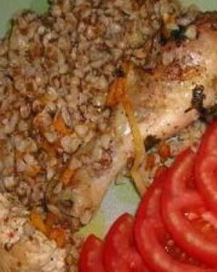 Гречневая каша с куриной ножкой