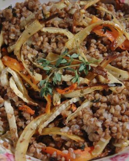 Рецепт гречневой каши с запеченными овощами