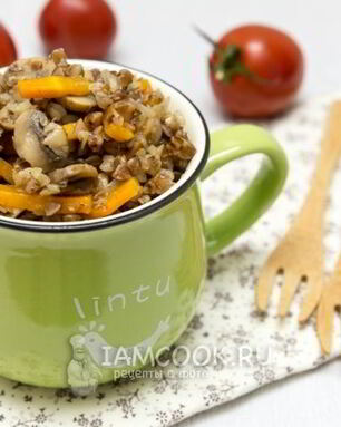 Постная гречка с грибами