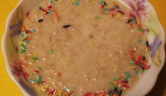 каша овсяная с яблоком и бананом