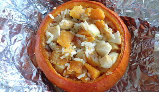 каша в тыковке веселый хэллоуин