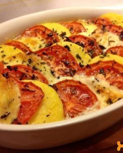 Рецепт поленты с сыром и помидорами