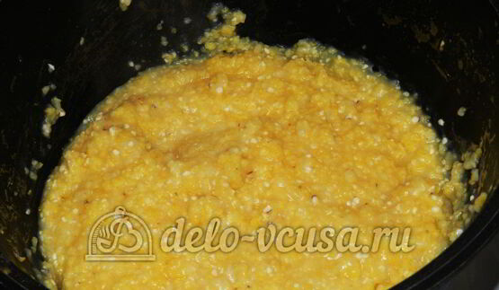 полента с тефтелями