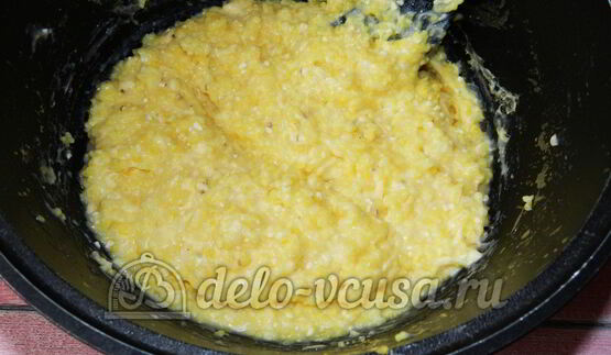 полента с тефтелями