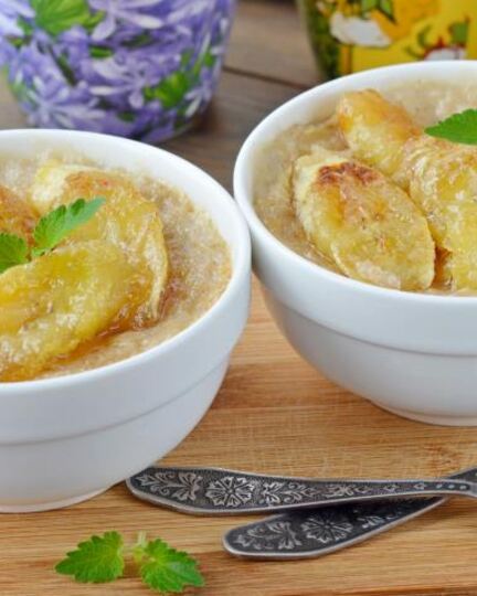 Рецепт овсяной каши с бананами