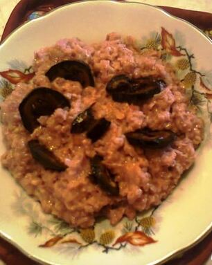 Овсяная каша с гранатовым соком