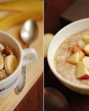 Овсянка на воде с яблоками