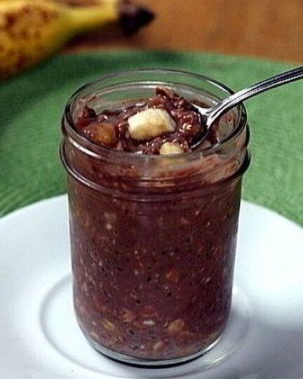Рецепт овсянки в банке с бананом и какао
