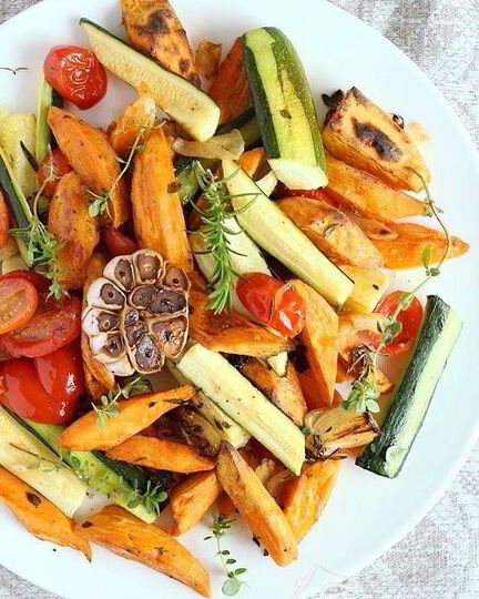 Рецепт батата с цуккини в соусе из кленового сиропа