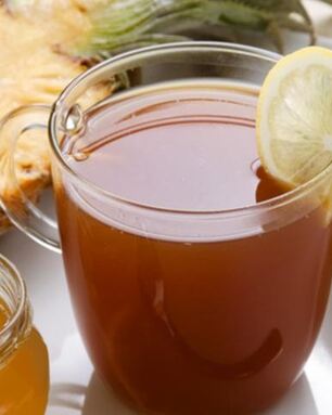 Чай с ананасовым соком и лимоном