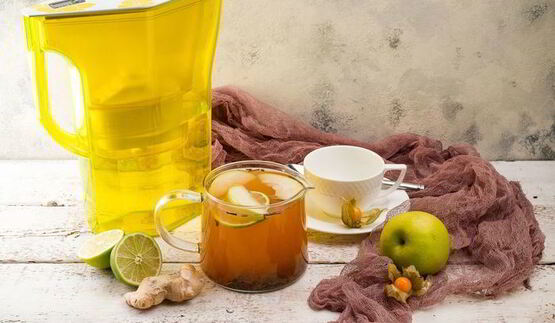 имбирный чай с яблоком и лаймом