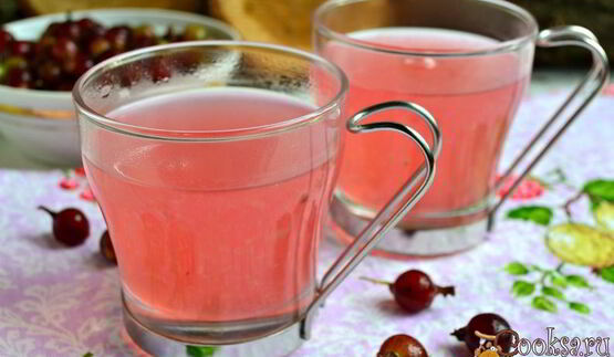 кисель из розового крыжовника
