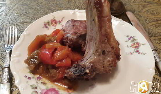 баранина на кофейных зернах