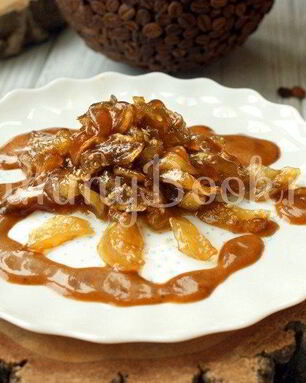 Карамелизированные баклажаны с кофейным соусом