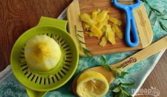 лимонад из тархуна, лимона и мяты