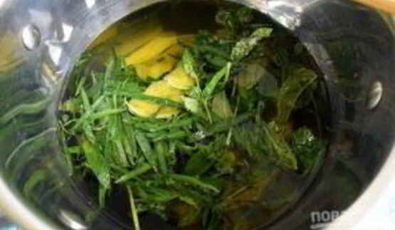 лимонад из тархуна, лимона и мяты