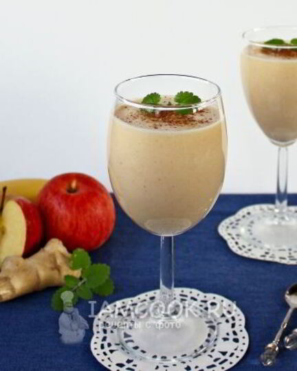 Рецепт яблочно-бананового смузи с имбирем