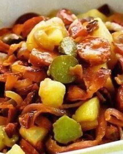 Рецепт картофельного салата с беконом, без майонеза