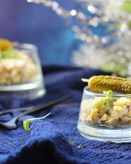 Рецепт картофельного салата с белого рыбого