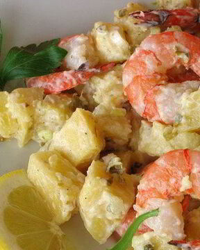 Картофельный салат с креветками