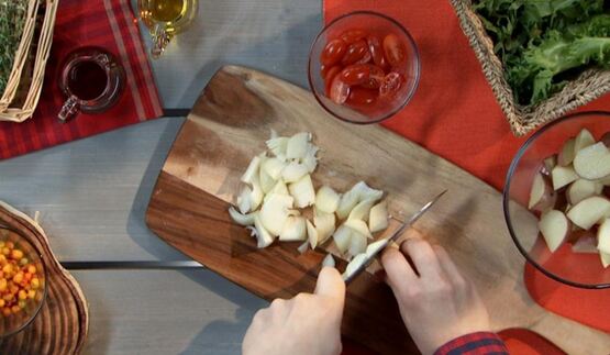 картофельный салат с облепиховой заправкой