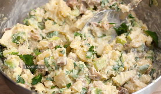 картофельный салат с селедкой