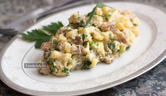 картофельный салат с селедкой