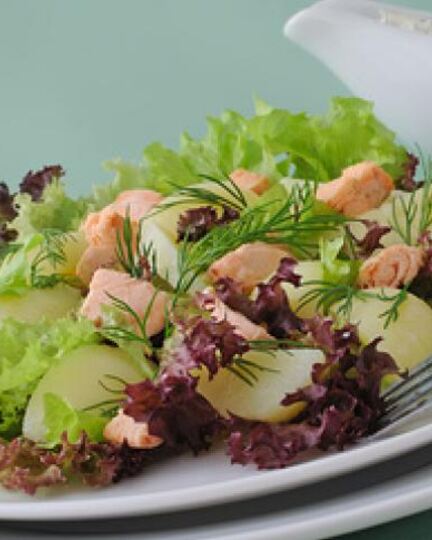 Рецепт картофельного салата с семгоя