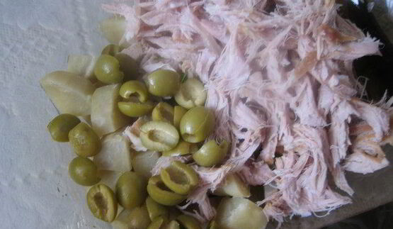 теплый картофельный салат с телятиной