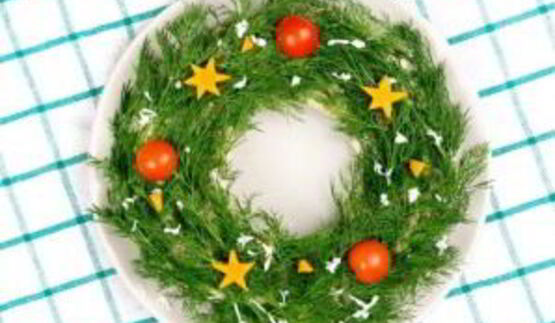 новогодний венок из оливье