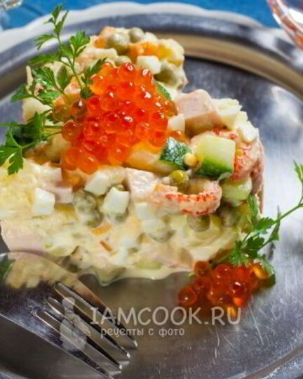 Рецепт оливье с раковыми шейками