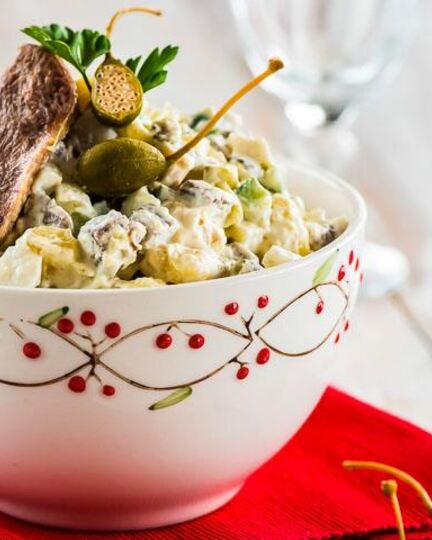 Рецепт оливье с языкома