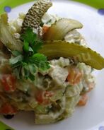 Постный салат оливье с тофу