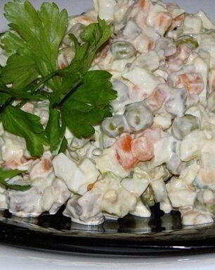 Постный салат Оливье