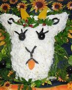 Салат Оливье в виде козы