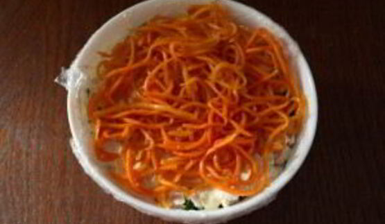 салат грибная полянка с курицей