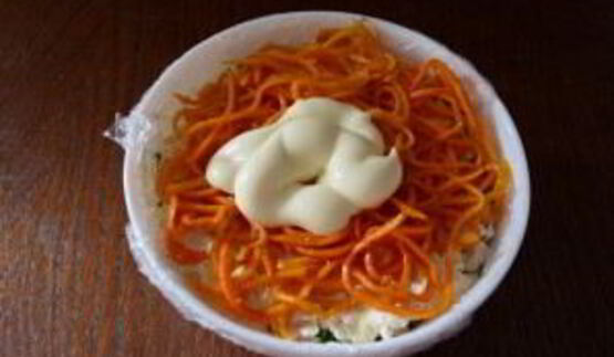 салат грибная полянка с курицей