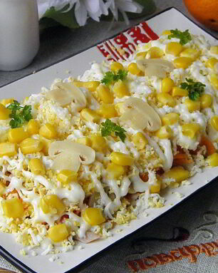 Салат из курицы с майонезом