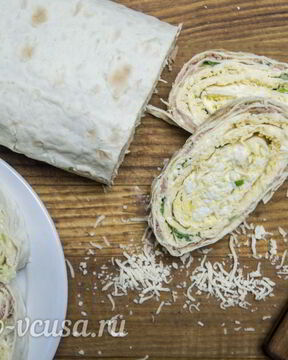 Рулет из лаваша Мимоза