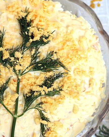 Рецепт салата мимоза с консервированной горбушей