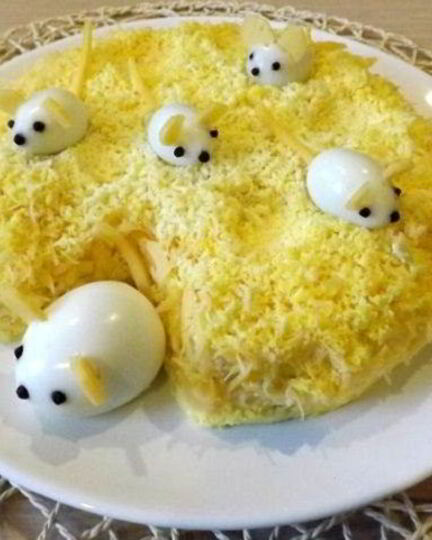 Рецепт салата мимоза с мышками