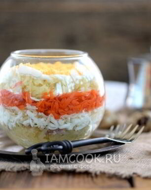 Салат Мимоза с печенью трески