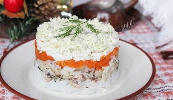 салат мимоза с рисом